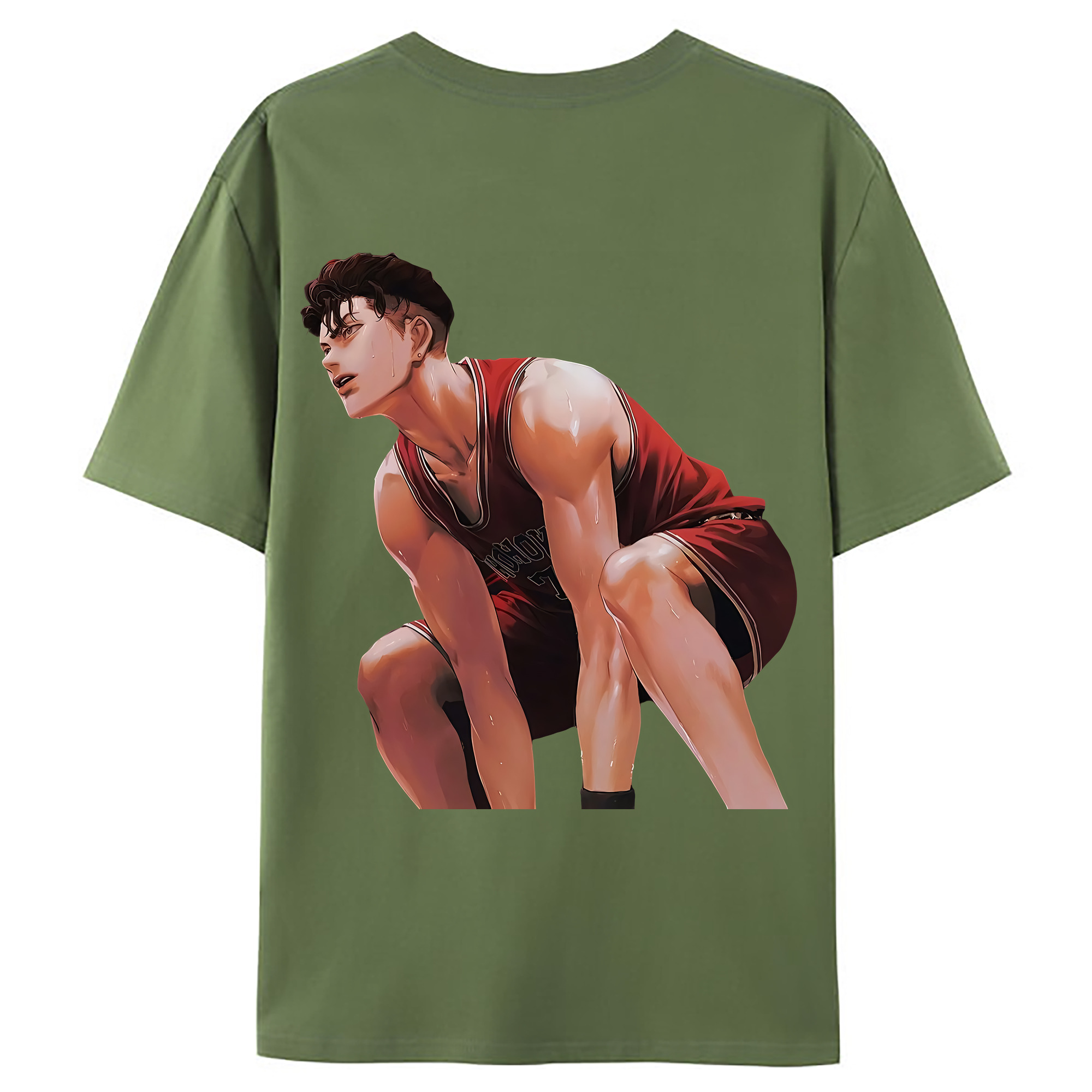 （画像用） SLAM DUNK／スラムダンク 綿100％ メンズ半袖Tシャツ（バックプリント） 通気性